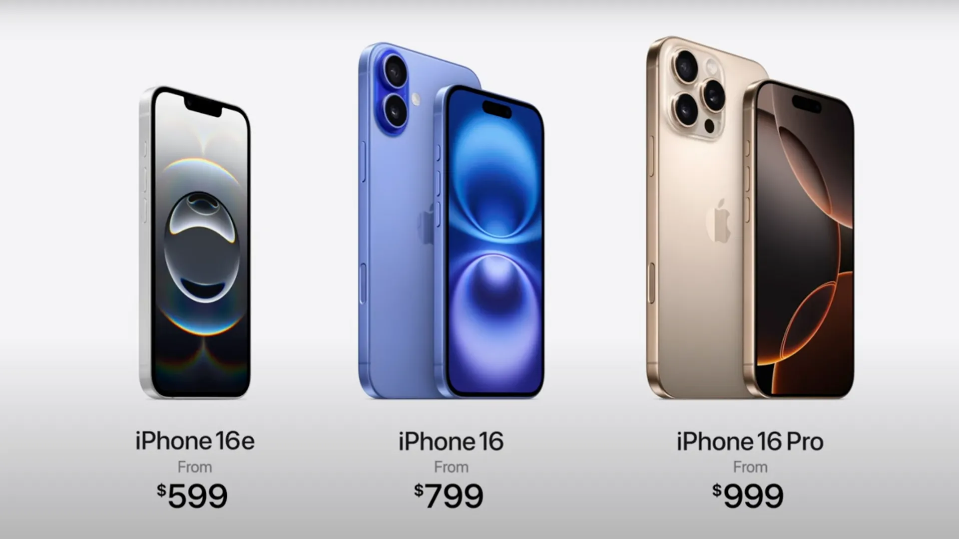 Mặt trước và mặt sau của iPhone 16e màu đen trắng, hiển thị thiết kế hiện đại