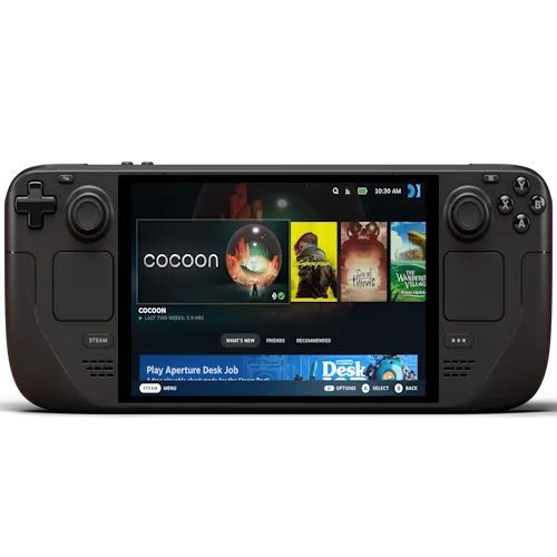 Máy chơi game cầm tay Steam Deck OLED, một lựa chọn tuyệt vời cho việc giả lập game với màn hình sắc nét và hiệu năng mạnh mẽ.