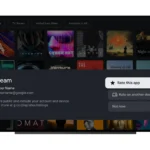 Menu pop-up đánh giá ứng dụng trên Google TV