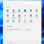 Menu Start Windows 11 với các ứng dụng được ghim hiện tại
