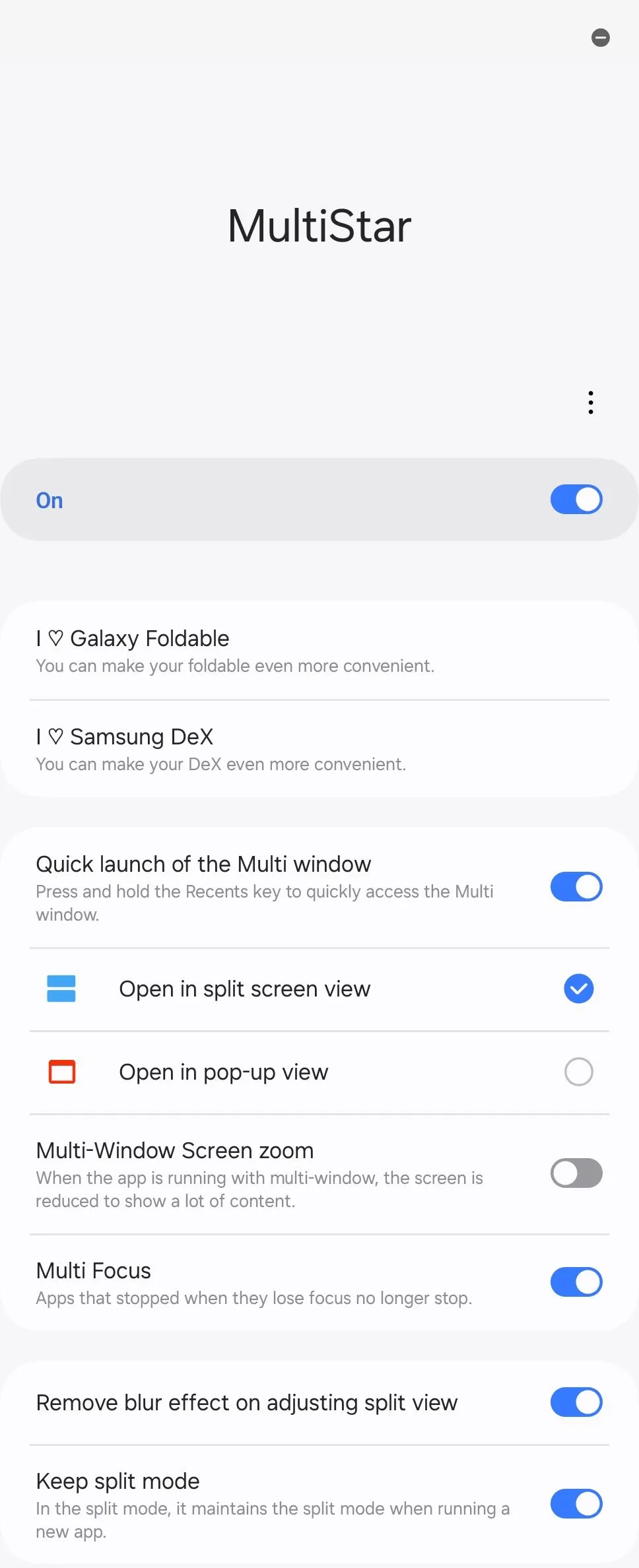 Mô-đun MultiStar trong Good Lock trên Galaxy Z Fold 6
