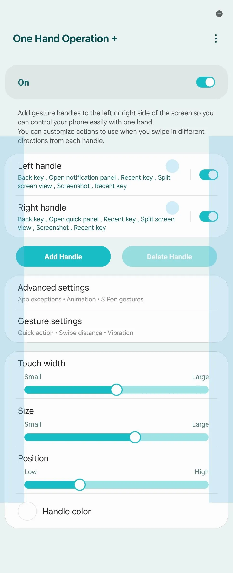 Mô-đun One Hand Operation + trong Good Lock trên Galaxy Z Fold 6