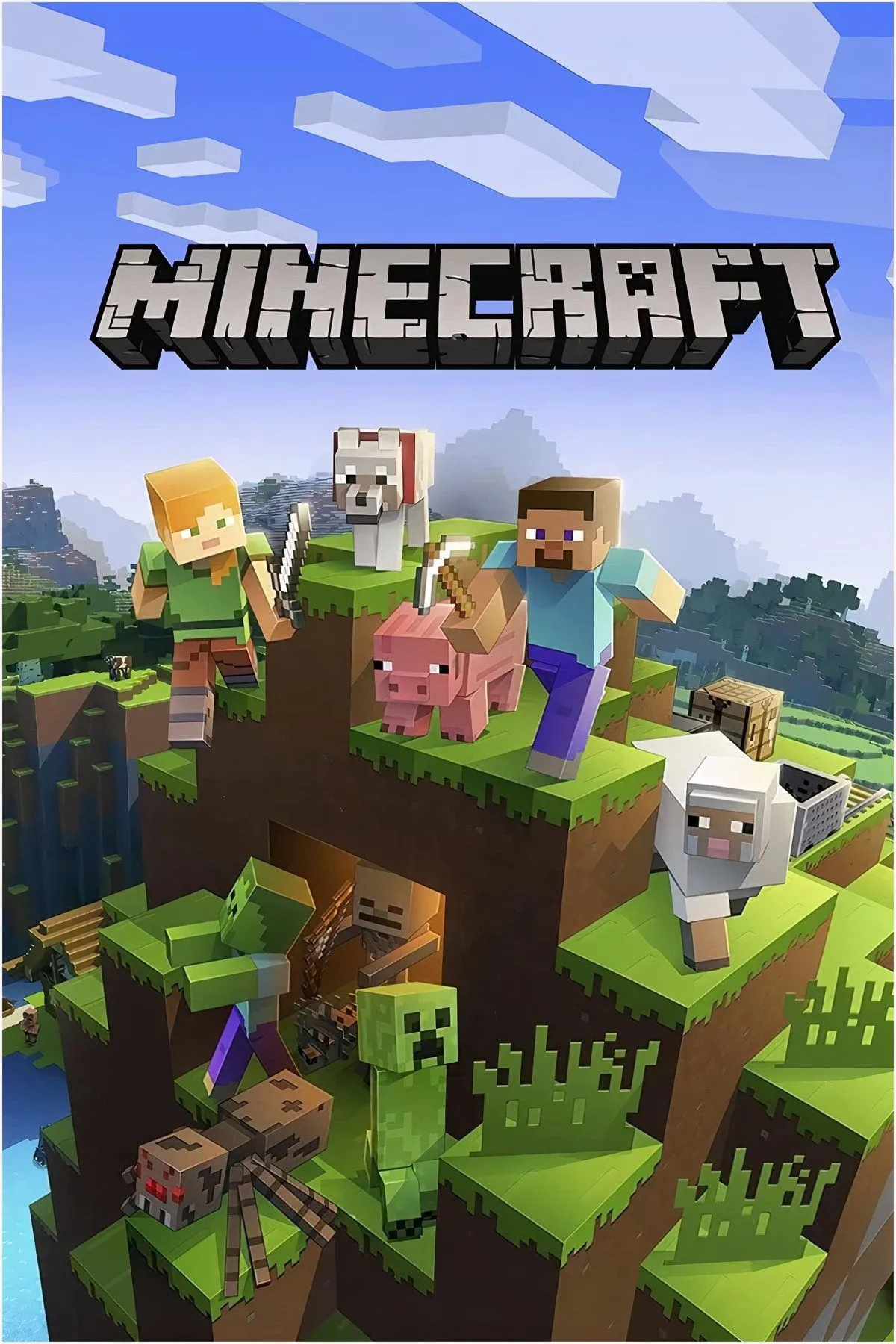 Một công trình kiến trúc phức tạp trong Minecraft với các khối đa dạng