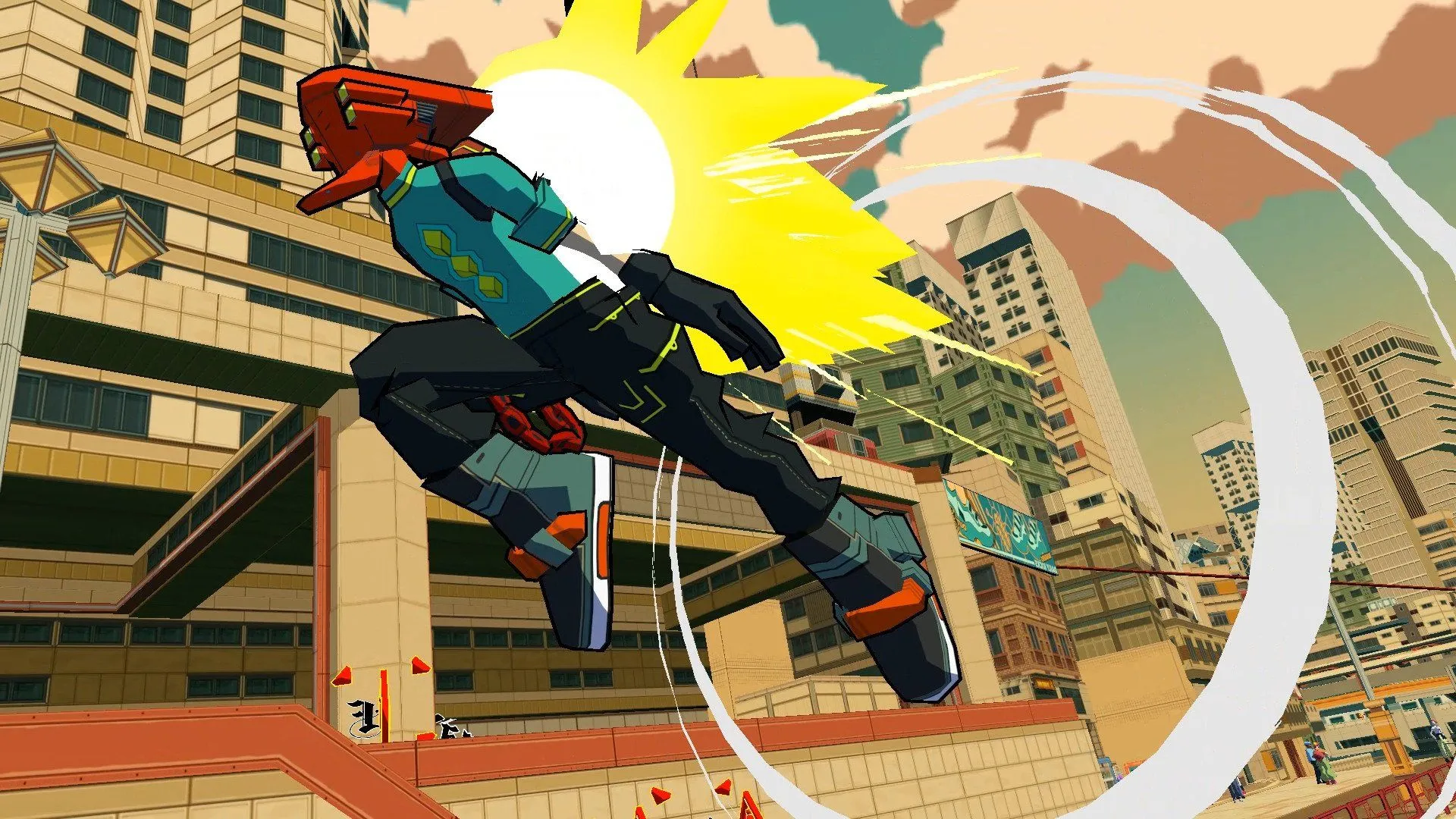 Nhân vật Red trong Bomb Rush Cyberfunk, game kế nhiệm tinh thần của Jet Set Radio.