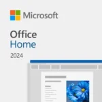 Phần mềm Microsoft Office 2024 Home hiển thị biểu tượng các ứng dụng Word, Excel, PowerPoint, OneNote trên giao diện máy tính, minh họa cho gói mua một lần.