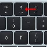 Phím F10 (phím tắt âm lượng) trên bàn phím MacBook.