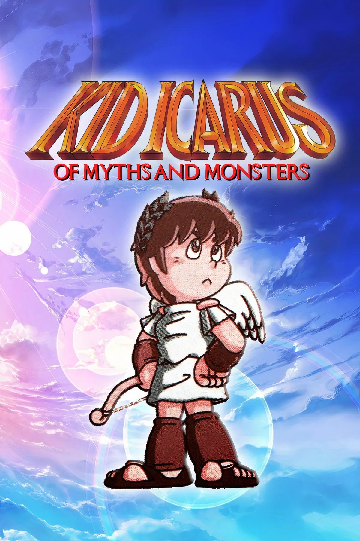 Pit bay lượn trong không trung với đôi cánh trong Kid Icarus: Of Myths and Monsters