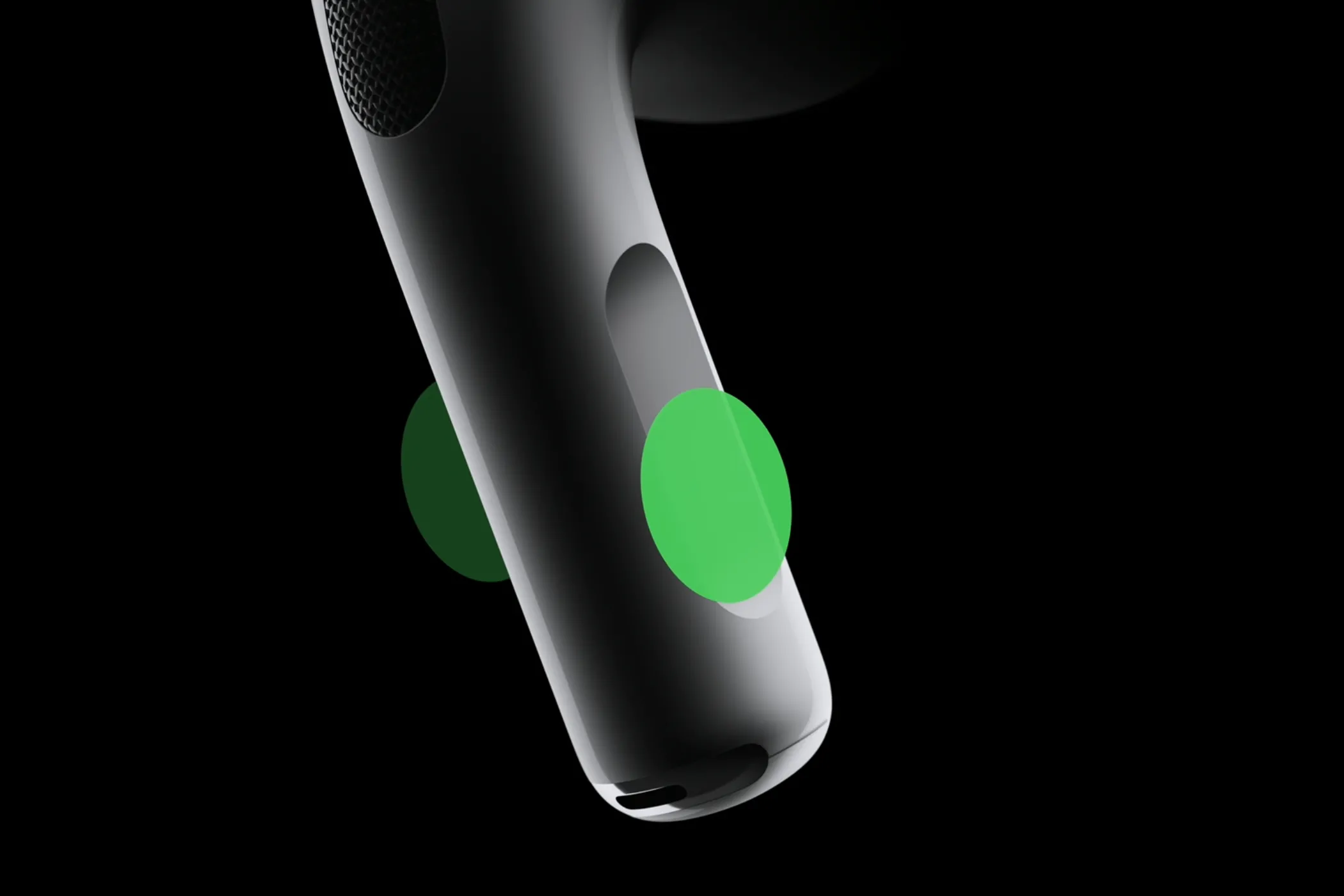 Tai nghe AirPods Pro 2 với khu vực cảm ứng lực trên thân tai nghe để điều khiển