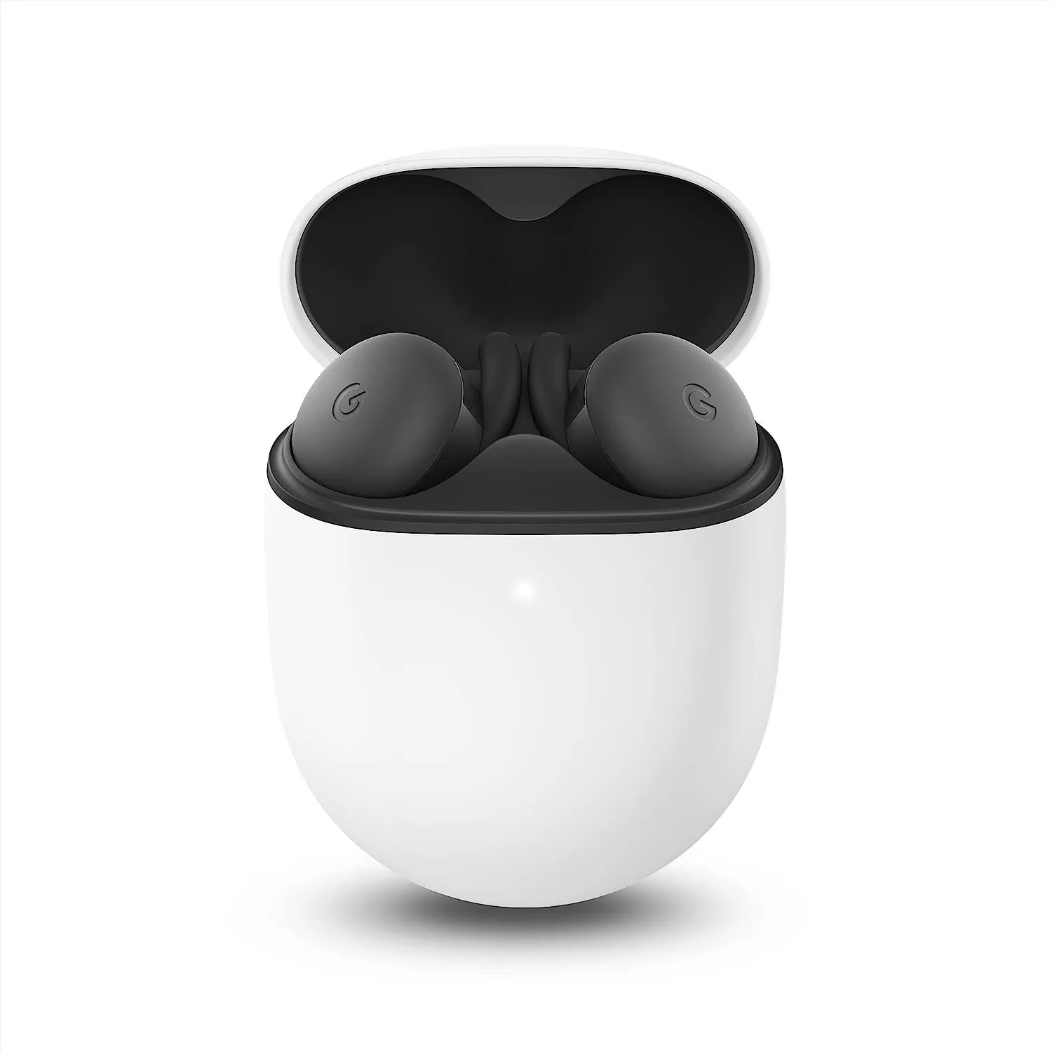Tai nghe không dây Google Pixel Buds A-Series màu trắng với hộp sạc nhỏ gọn