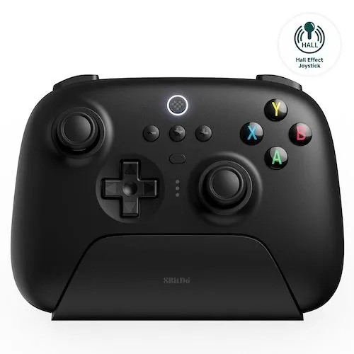 Tay cầm 8BitDo Ultimate 2.4G với joystick Hall Effect, tương thích tốt với Steam Deck.