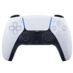 Tay cầm DualSense của PlayStation 5 với các nút bấm và đèn báo trên bề mặt