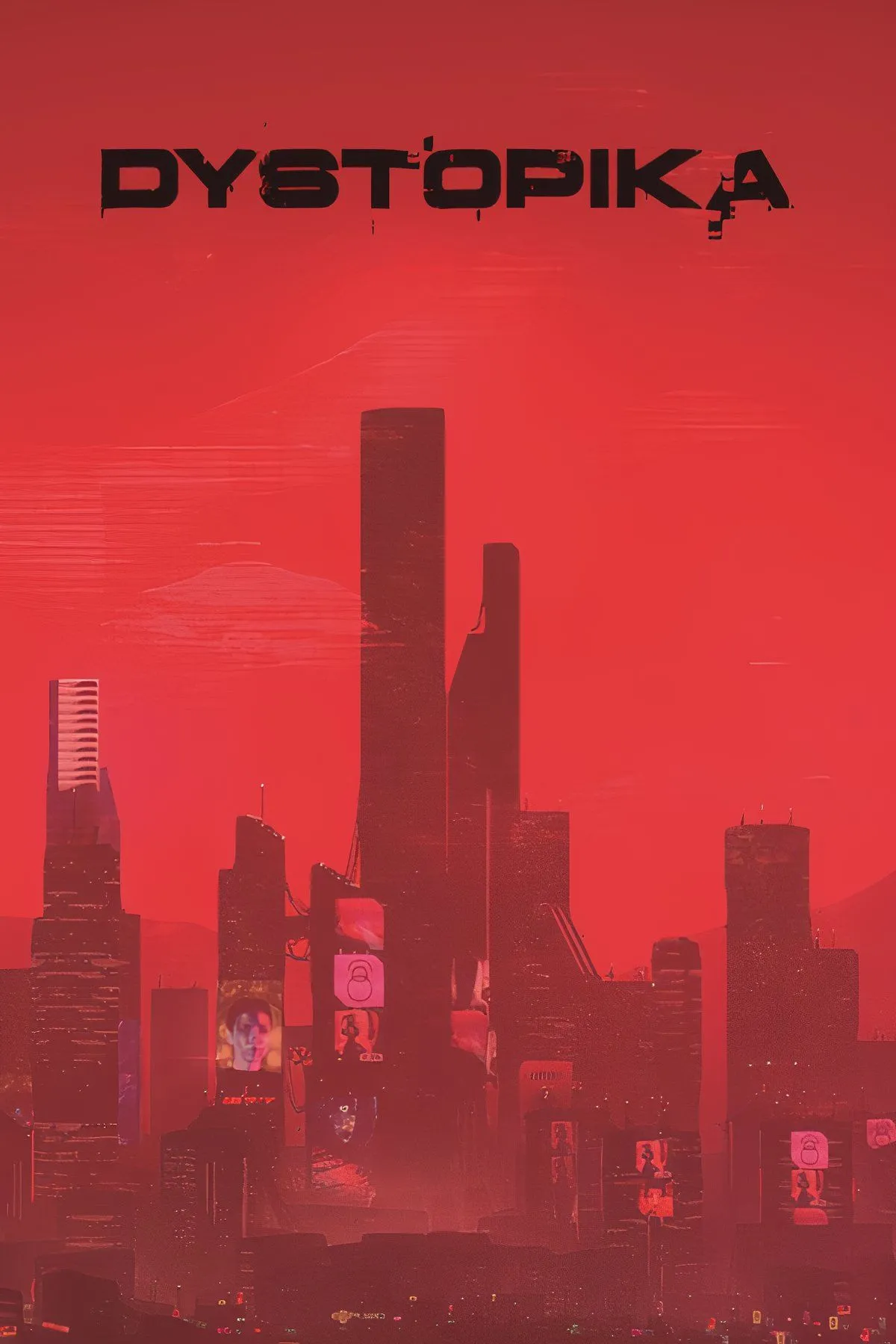 Thành phố cyberpunk lung linh ánh đèn neon trong game Dystopika