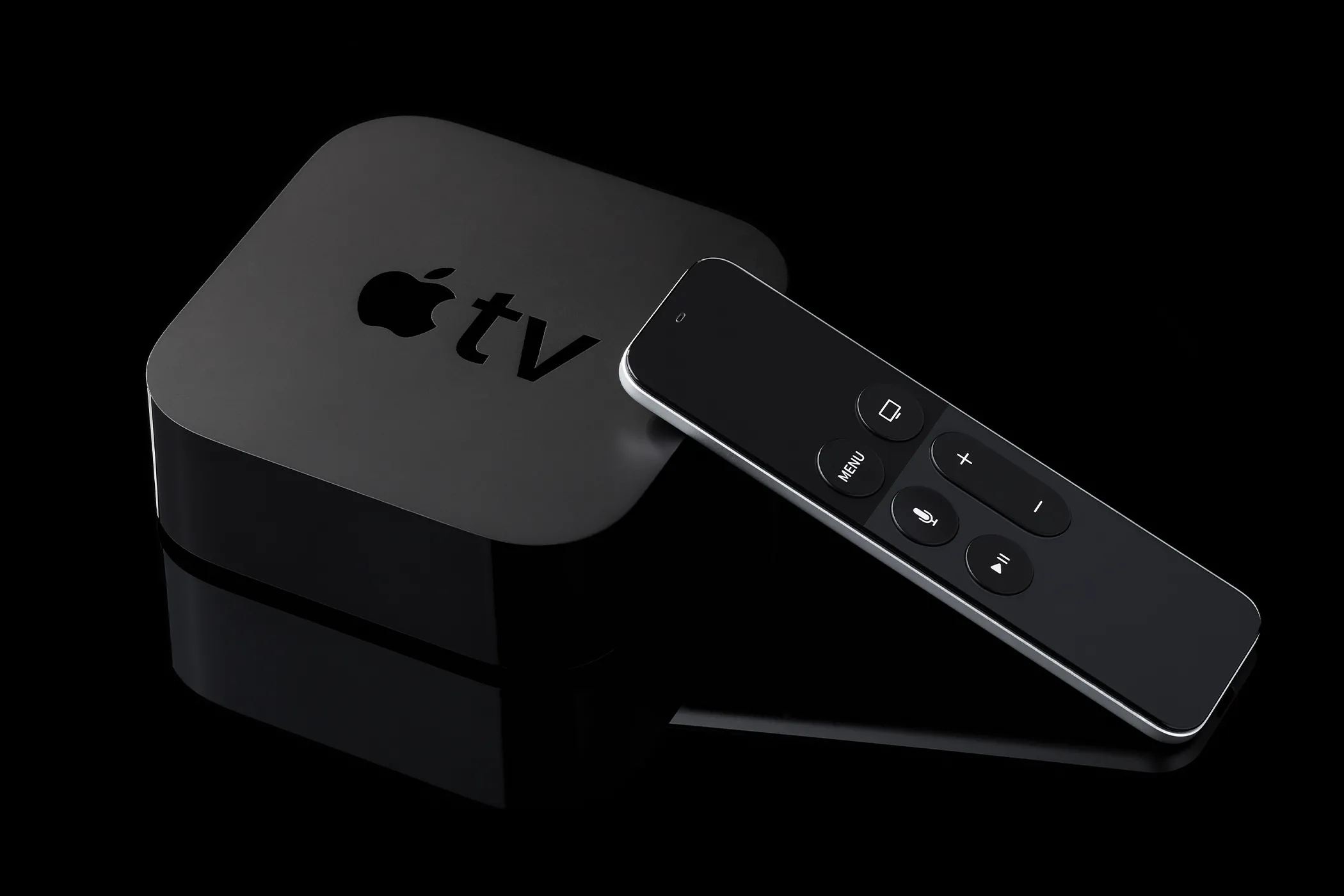 Thiết bị Apple TV 4K trên nền đen, đại diện cho tiềm năng phát triển trải nghiệm chơi game thông qua streaming.