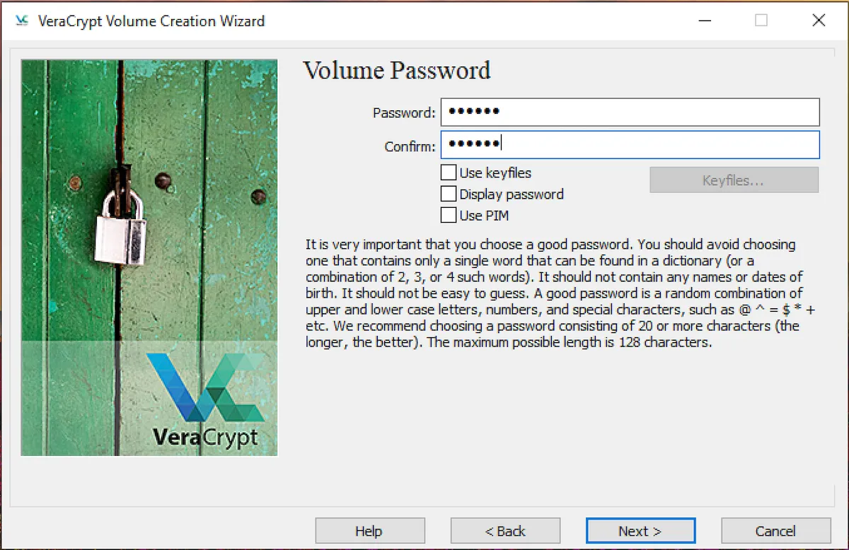 Thiết lập mật khẩu mạnh để bảo vệ và giải mã container VeraCrypt, đảm bảo an toàn tối đa cho dữ liệu.