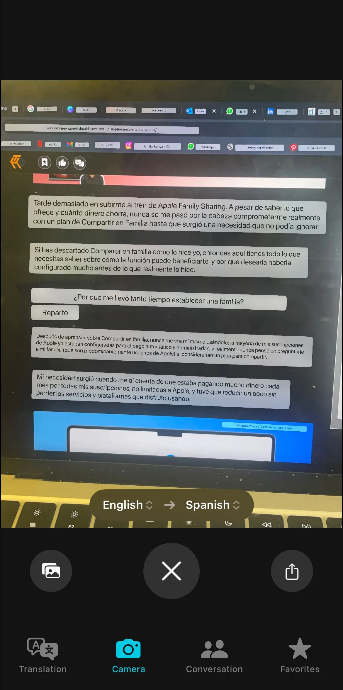 Tính năng dịch ảnh của Apple Translate hiển thị văn bản đã dịch chồng lên hình ảnh gốc, giúp người dùng dễ dàng hiểu nội dung.