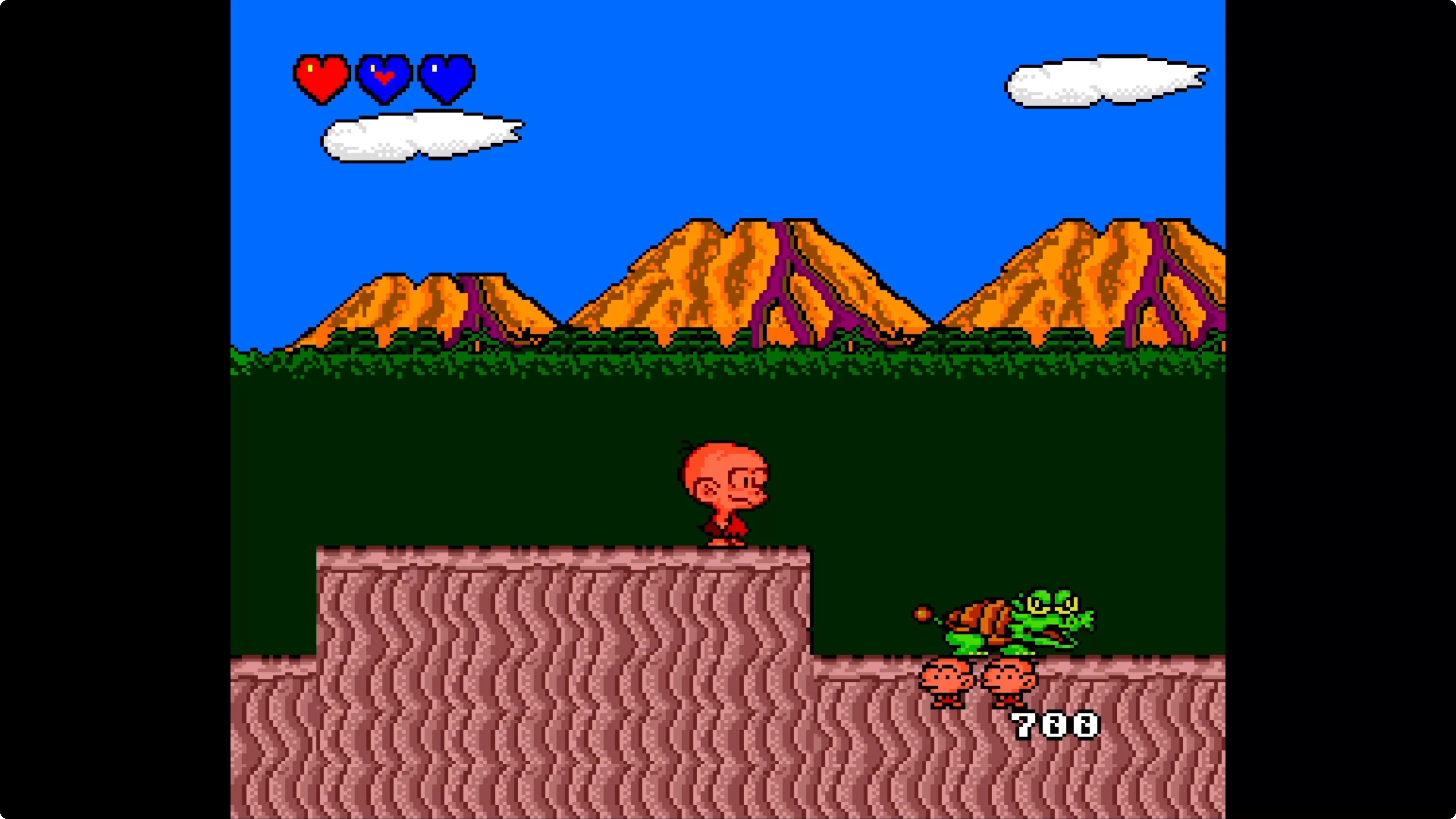 Trò chơi Bonk's Adventure trên TurboGrafx16 hiển thị khi chạy trên Apple TV, minh họa trải nghiệm game platform.