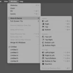 Tùy chọn chia màn hình và sắp xếp cửa sổ mặc định trên macOS Sequoia, minh họa các bố cục có sẵn.