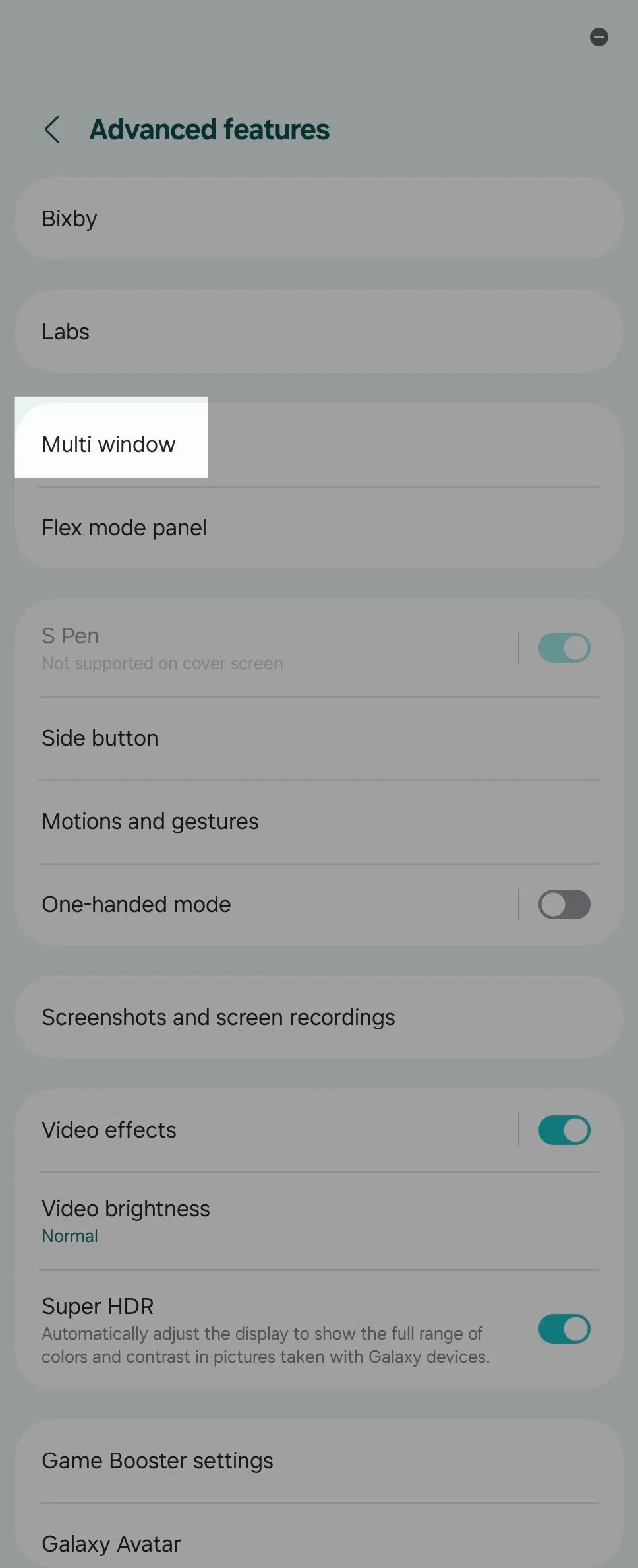 Tùy chọn đa cửa sổ trong cài đặt trên Galaxy Z Fold 6
