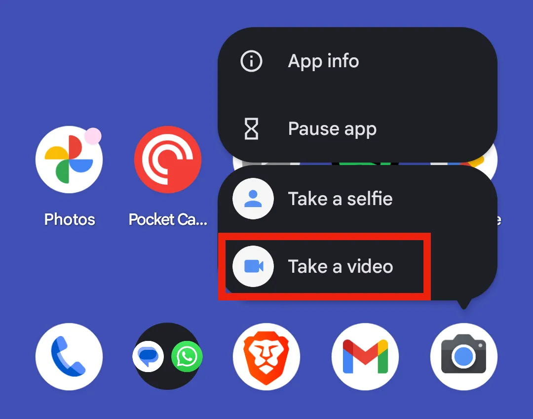 Tùy chọn quay video từ ứng dụng camera Pixel
