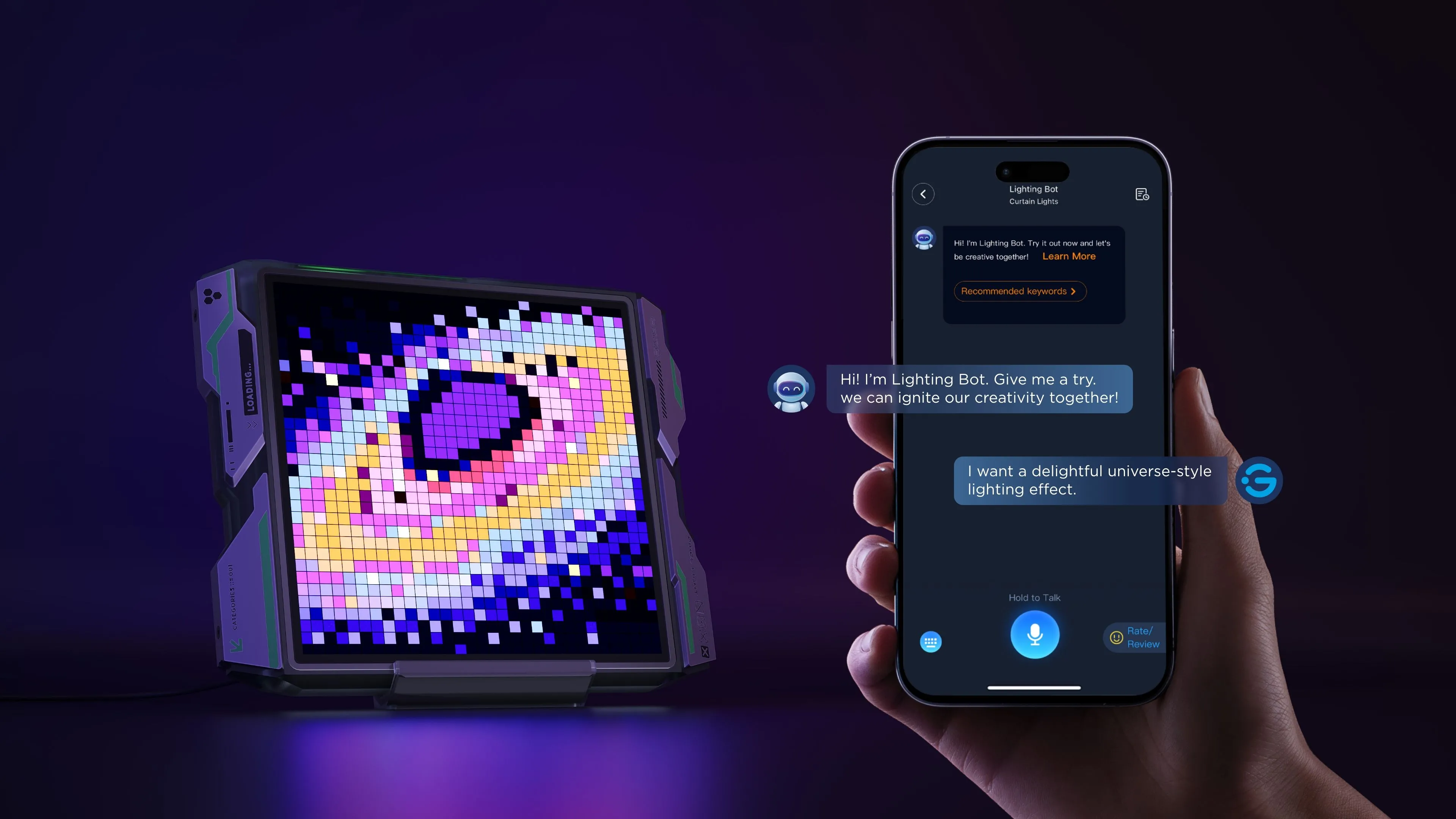 Ứng dụng Govee trên điện thoại hiển thị tùy chỉnh Govee Gaming Pixel Light