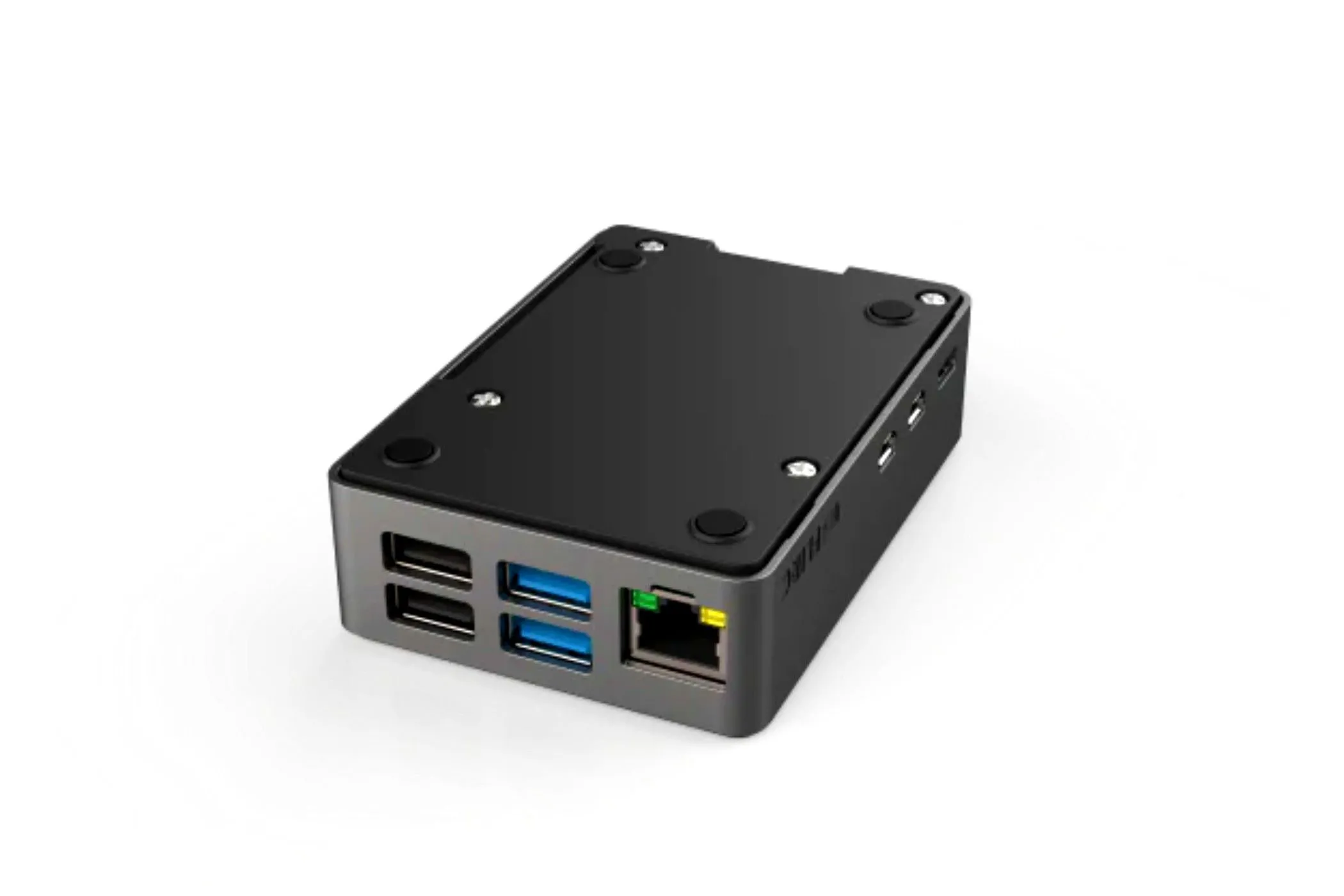Vỏ bảo vệ Raspberry Pi Kodi Limited Edition màu xám chì, minh họa phụ kiện cần thiết cho Pi.